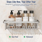 8 Pack Adhesive Rustproof Shower Shelves - Image 2
