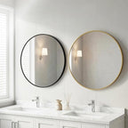 OLIXIS 20 Inch Gold Round Bathroom Wall Mirror, Round Bathroom Mirrors - Image 2