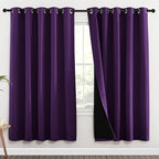 NICETOWN Royal Purple Full Shade Curtain Panels, 62 x 72 inch, Pair of Energy by NICETOWN
