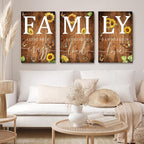 GUBIYU Farmhouse Family Wall Art Set of 3, Rustic Family Wall Decor by GUBIYU