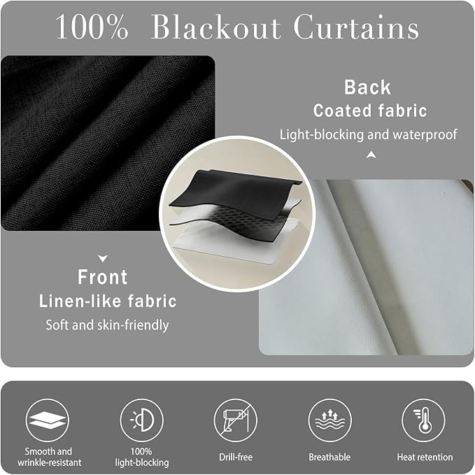 No-Drill 100% Blackout Window Curtain - Image 4