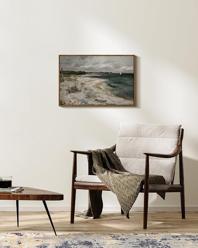 InSimSea Framed Canvas Wall Art Vintage Decor, Large Coastal Wall Art, Seaside - Image 2