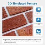 COMSTICKC 3D Red Faux Brick Wall Panel Peel and Stick Wall Stickers, DIY - Image 3