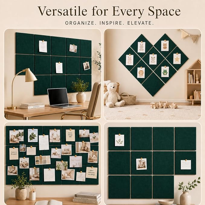 Large Cork Boards for Walls – 48" x 36" Self Adhesive Felt Wall Tiles - Image 6