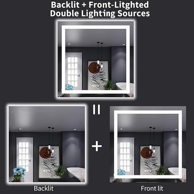 LOAAO 32"X32" LED Bathroom Mirror - Image 6