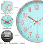 Modern Wall Clock, 10 Inch Digital Wall Clocks Battery Operated, Round Non - Image 6