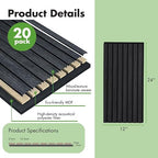 Art3d 20-Pack 12" x 24" Soundproof Wood Slat Panels, 40 sq.ft Acoustic Wall - Image 3