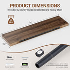 Heimlove Floating Shelves for Wall 36 Inches Long, 9.3" Deep Walnut Floating - Image 3