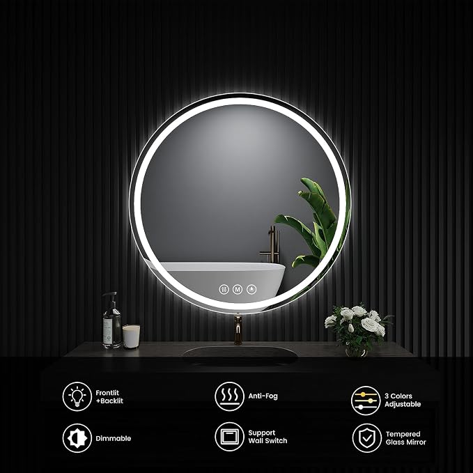 LED Bathroom Mirror 22 Inch Round Bathroom Mirror - Image 6