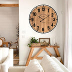 EMAX HOME Large Old Town Farmhouse Wall Clock 30 Inches Rustic Antique Wood - Image 3