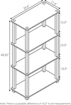 Furinno TURN-S-TUBE Storage Shelves, 4-Tier Book Shelf, Corner Shelf, Toolless - Image 2