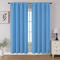 CUCRAF Light Blue Blackout Curtains 72 inch Length 2 Panels Set, Rod Pocket by CUCRAF