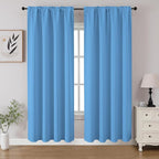 CUCRAF Light Blue Blackout Curtains 72 inch Length 2 Panels Set, Rod Pocket by CUCRAF
