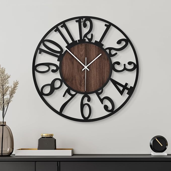 20'' Silent Wall Clock with Night Light, Glow in The Dark Decorative Wall Clock - Image 6