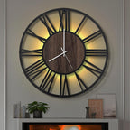 LEIKE Large LED Wall Clocks, Non Ticking, Battery Operated Rustic Round Modern by LEIKEWALLCLOCK