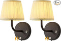 PUSU Motion Sensor Black H9.6 inch Small Wall Sconces Set of 2, LED Cordless by PUSU
