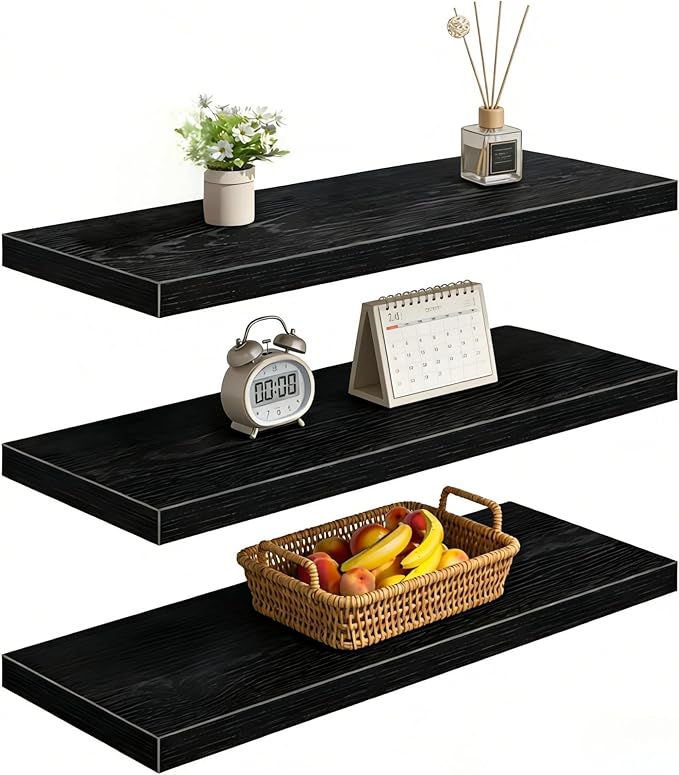 Vervida® Floating Shelves, 35.4 inch Wall Mounted Rustic Wood Shelves by Vervida