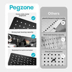 PEGZONE Pegboard Wall Organizer Combination Kit, Overall 33.1"x25.4" Metal - Image 2