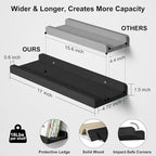 Love-KANKEI Floating Shelves Wall Mounted Set of 2, 17 Inch Rustic Wood Wall - Image 3