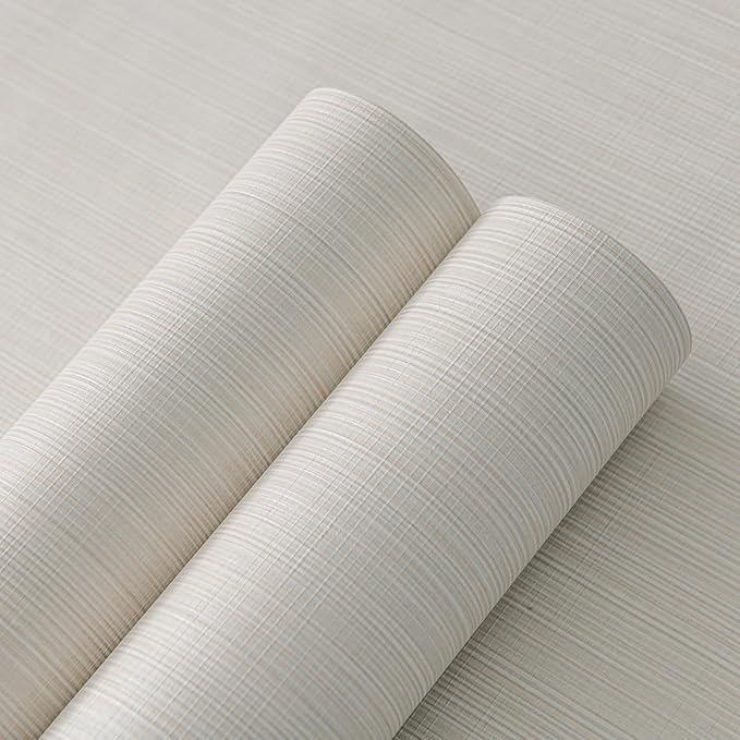 Grasscloth Peel and Stick Wallpaper 20.8"x394" Multi-Cream Thick Fabric - Image 3