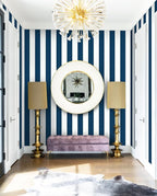 Guvana 118"x17.7" Blue and White Striped Contact Paper Navy Blue Peel and Stick - Image 6