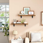 HOOBRO Floating Shelves for Wall, 15.7" Wall Mounted Shelves Set of 2, Hanging - Image 2