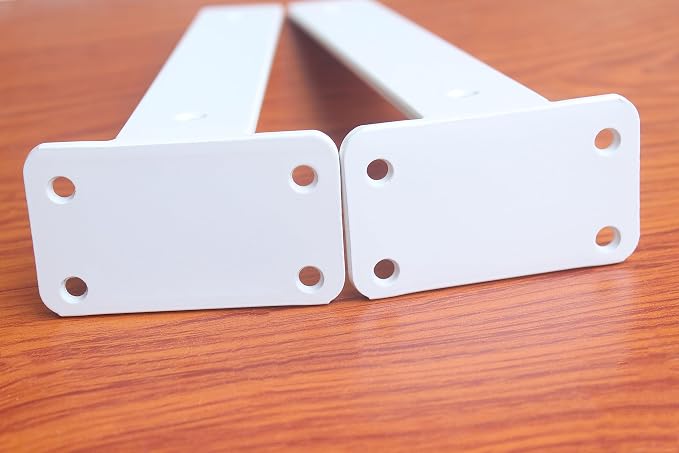 12 Pack - 10 inch White Hidden L Shelf Bracket Iron Floating Shelf Brackets - Image 4