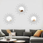 3 Pack Metal Mirrors for Wall Sunburst Wall Mirrors Home Décor Decorative - Image 5