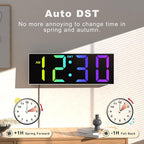 JALL 12'' Large Digital Wall Clock, Big LED Number Dispaly, RGB Colors - Image 5
