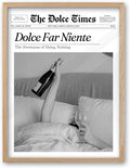 iHery Dolce Far Niente Framed Trendy NewsPaper Wall Art, Natural OAK Wood by iHery