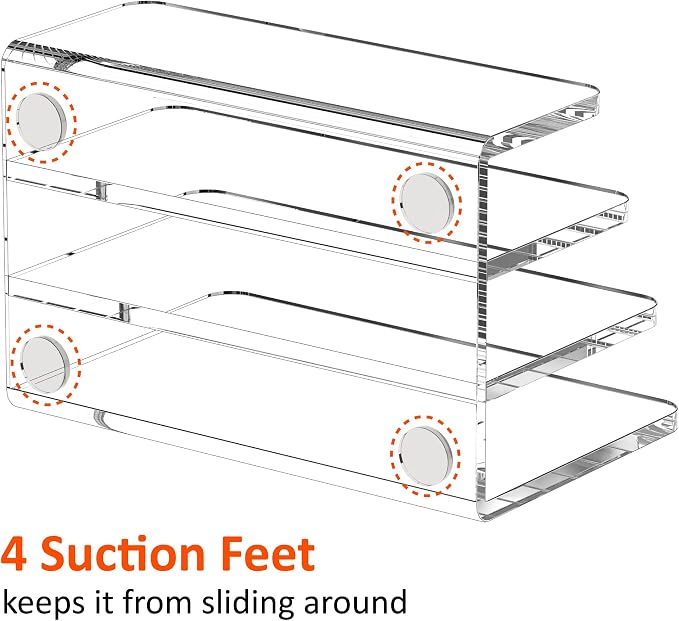 FUCDTEFC Mail Organizer Countertop, 3 Section Clear Acrylic Small File Holders - Image 4