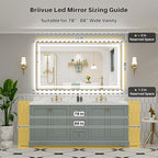 72x40 Inch LED Bathroom Mirror - Image 2