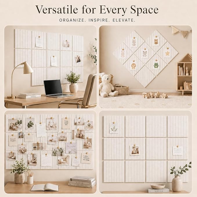 Large Cork Boards for Walls – 48" x 36" Self Adhesive Felt Wall Tiles - Image 6