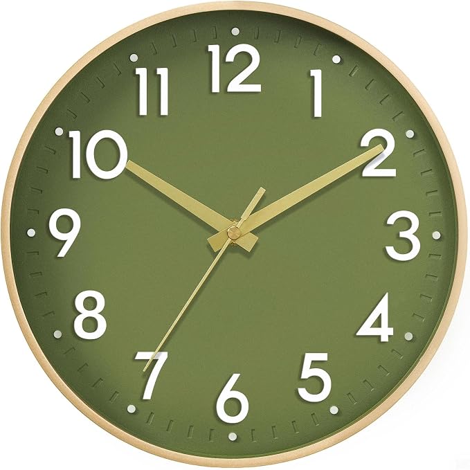 Mosewa Wall Clock 14 Inch, Battery Operated Non-Ticking Modern Analog Clock by MOSEWAWALLCLOCK