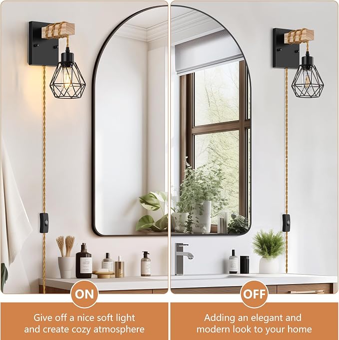 Lomoky Farmhouse Wood Wall Sconces - Image 4