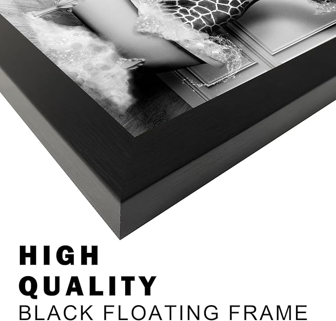 Bathroom Pictures Wall Decor Black and White Wall Art Funny Animal Canvas Print - Image 5