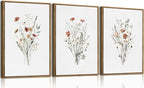 KISSFOX Framed Wildflower Wall Art Floral Canvas Wall Art Flower Pictures Wall by KISSFOX