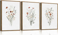 KISSFOX Framed Wildflower Wall Art Vintage Floral Canvas Wall Art Flower by KISSFOX