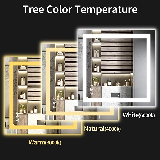 LED Bathroom Mirrors 32"x32" Bathroom Mirror - Image 5