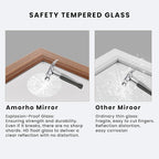 Amorho Bathroom Mirror, 24x30 Inch Wall Mirror, Walnut Wood Grain Metal Framed - Image 4