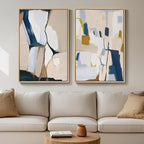 Large Framed Neutral Abstract Wall Art by Cuspin