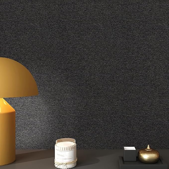 SHUFA Black Brown Cotton-Like Textured Grasscloth Wallpaper Matte Thick Real - Image 6
