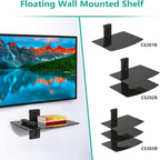 WALI Floating TV Shelf, 1 Tier Glass Projector Shelf - Image 7