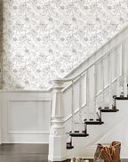 JiffDiff Black and White Floral Wallpaper Peonies Removable Peel and Stick - Image 5