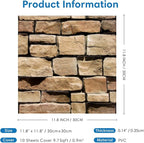 COMSTICKC 3D Faux Stone Wall Panel Peel and Stick Wall Stickers, Not Real Stone - Image 3