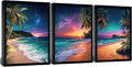 Beach Sunset Black Framed Wall Art by weiyiart