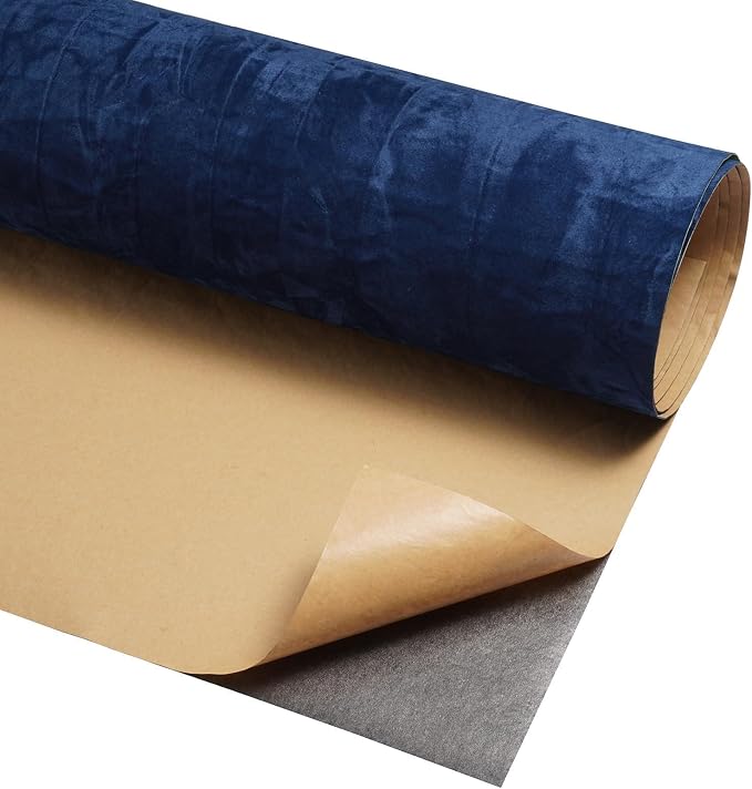 Blue Velvet Fabric Wallpaper Peel and Stick Felt Contact Paper 17.7"x80" - Image 9