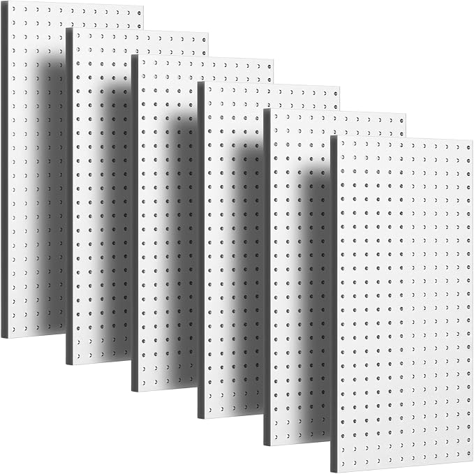 PBHEPJ 6 Pcs Metal Pegboard Panels, Heavy Duty Peg Boards by PBHEPJ