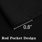 IGEMAEVE Black Blackout Curtains 90 Inch Length 2 Panels Set, Rod Pocket Energy - Image 7