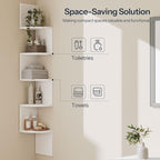 HOOBRO Corner Shelf Wall-Mounted, 5-Tier Corner Bookshelves - Image 6